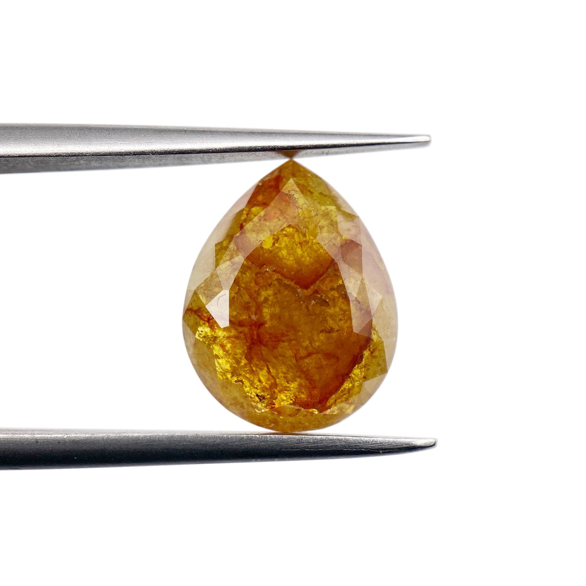 2.80ct | Salt & Pepper Pear Shape Rose Cut Diamond - Modern Rustic Diamond
