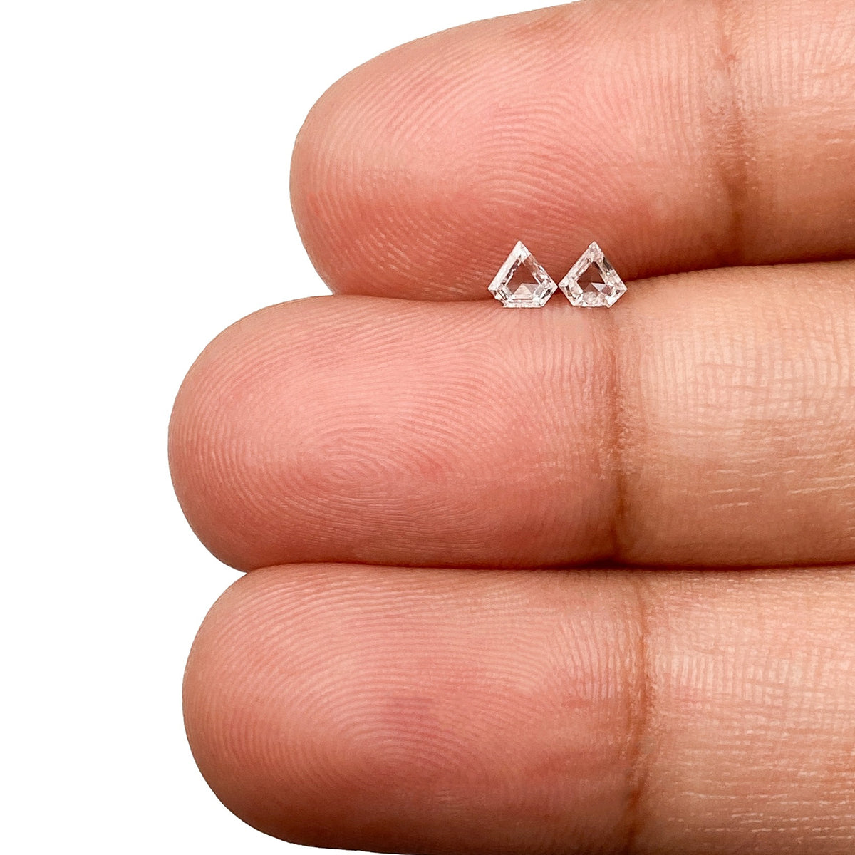 0.17cttw | E-F VS Shield Shape Step Cut Diamond Matched Pair - Modern Rustic Diamond