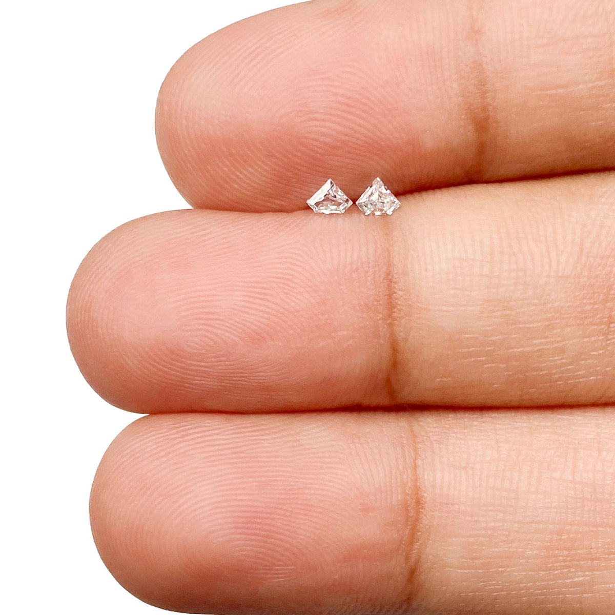 0.10cttw | F-G VS Shield Shape Step Cut Diamond Matched Pair - Modern Rustic Diamond