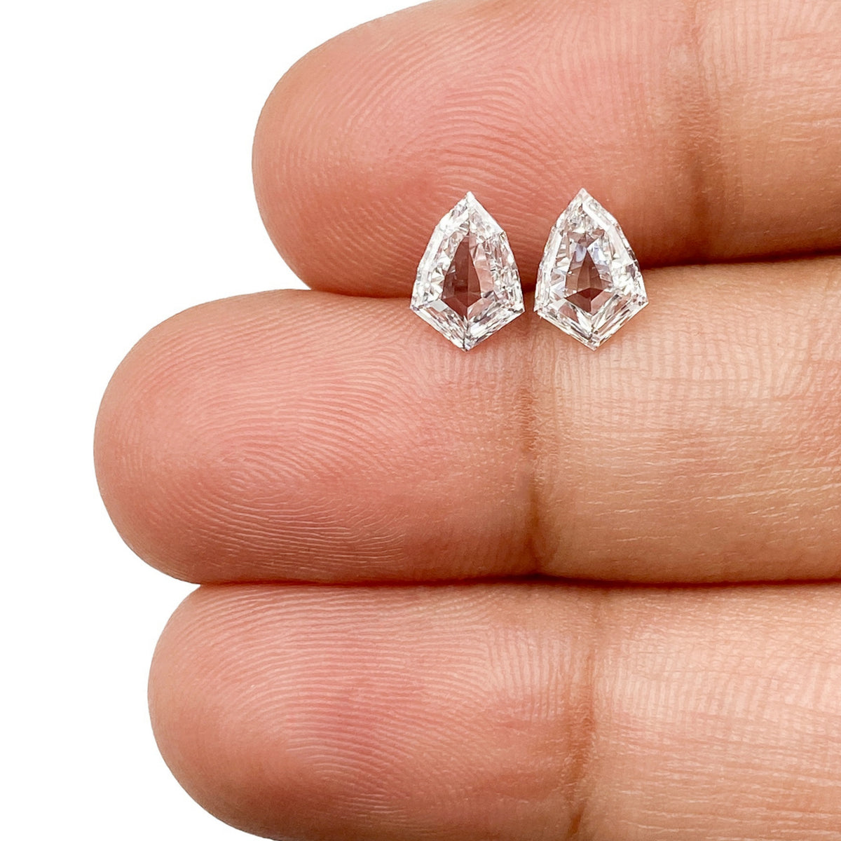 1.00cttw | D VVS Kite Shape Step Cut Diamond Matched Pair - Modern Rustic Diamond