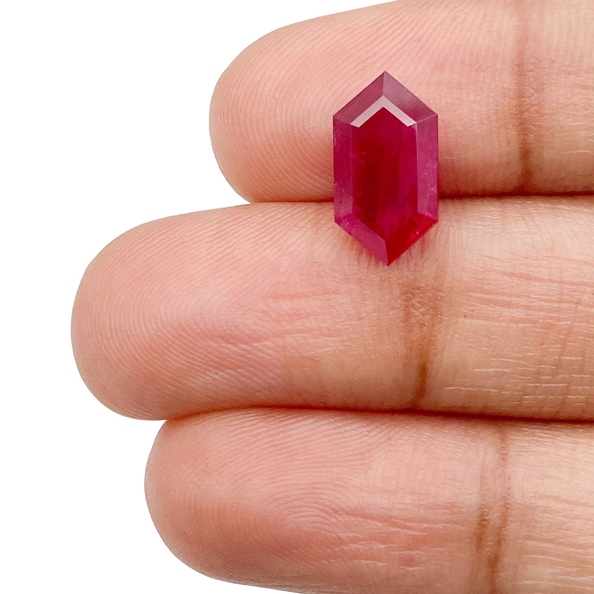 2.88ct | Red/ Hexagon Shape Step Cut Diamond - Modern Rustic Diamond
