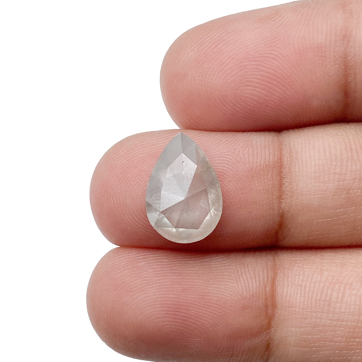 2.88ct | Salt & Pepper Pear Shape Rose Cut Diamond - Modern Rustic Diamond