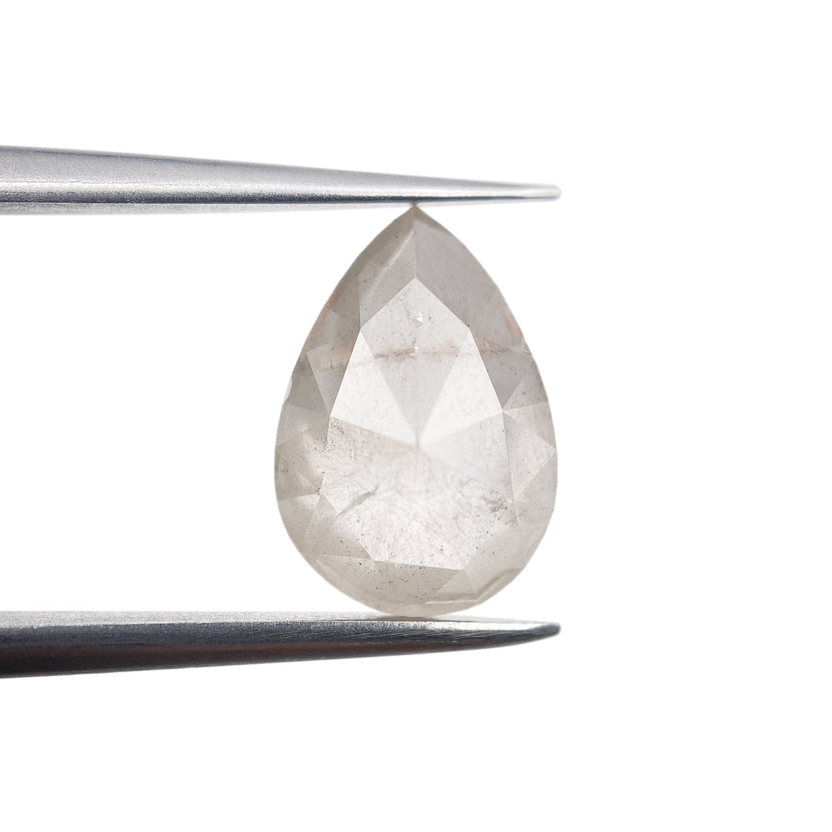 2.88ct | Salt & Pepper Pear Shape Rose Cut Diamond - Modern Rustic Diamond