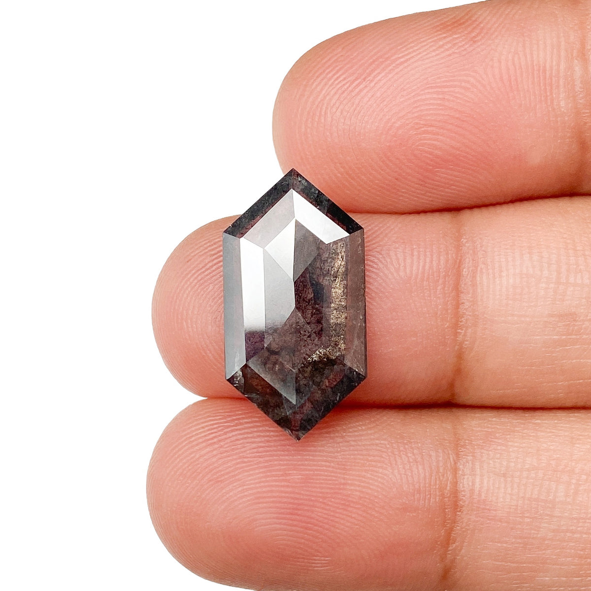 4.06ct | Salt & Pepper Hexagon Shape Rose Cut Diamond