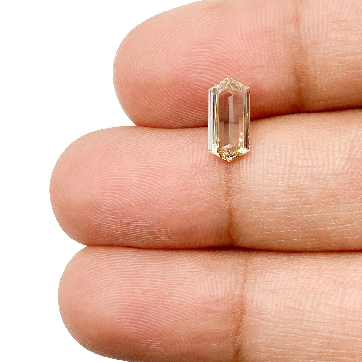 0.85ct | Champagne VVS Hexagon Shape Step Cut Diamond - Modern Rustic Diamond