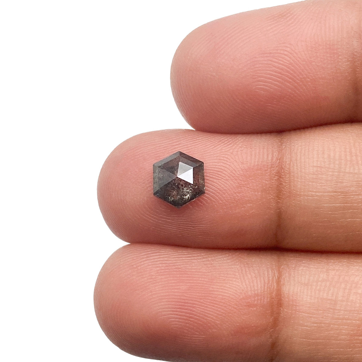 0.88ct | Salt & Pepper Hexagon Shape Rose Cut Diamond