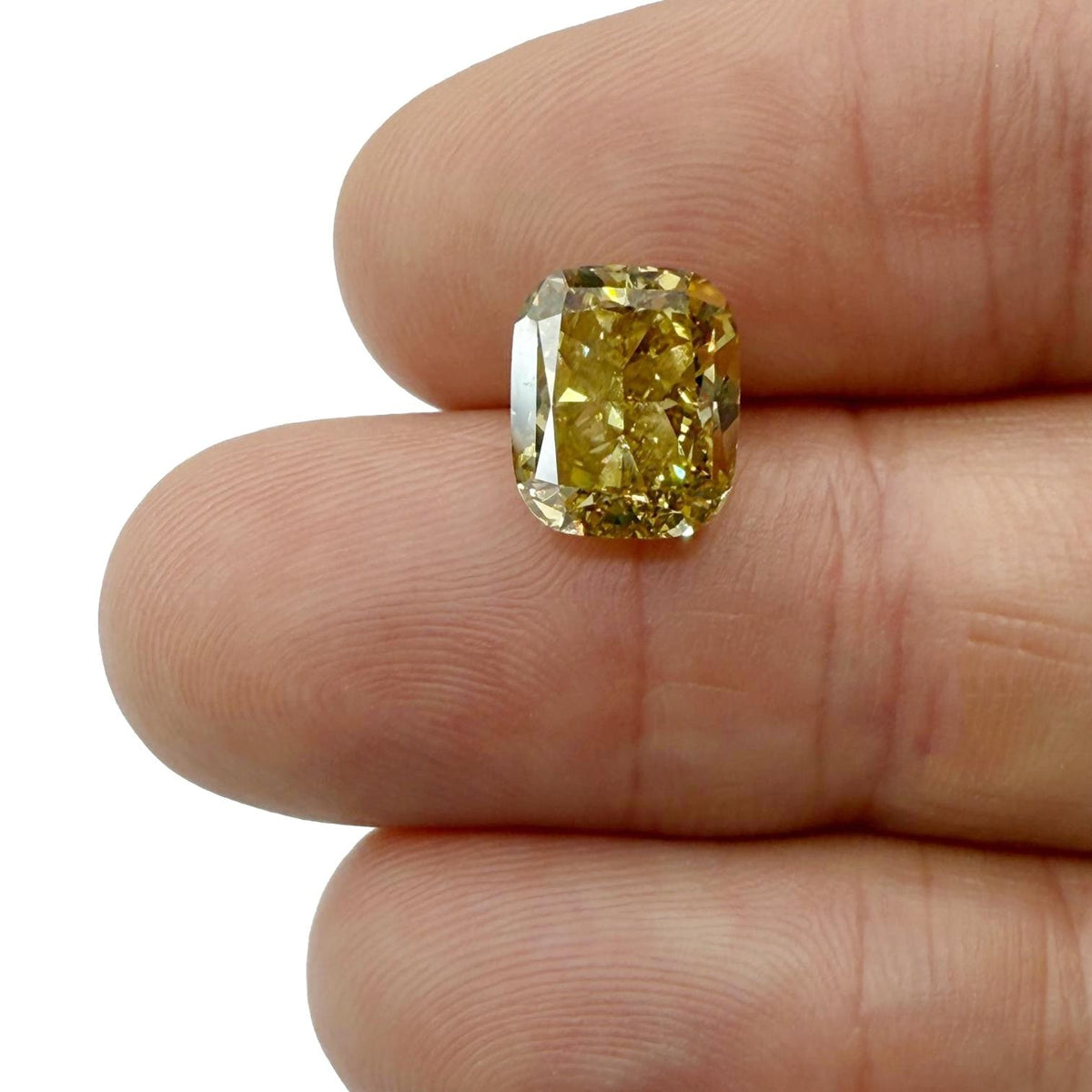 5.02ct | Fancy Deep Brownish Yellow SI1 Cushion Shape Brilliant Cut Diamond (GIA) - Modern Rustic Diamond
