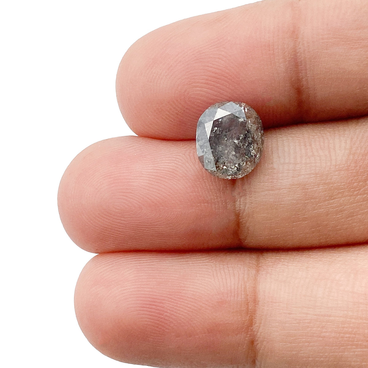 2.90ct | Salt & Pepper Cushion Shape Brilliant Cut Diamond - Modern Rustic Diamond