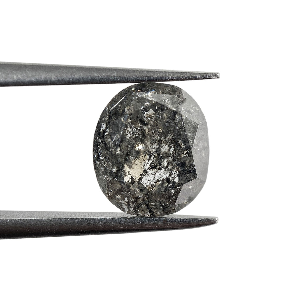 2.90ct | Salt & Pepper Cushion Shape Brilliant Cut Diamond - Modern Rustic Diamond