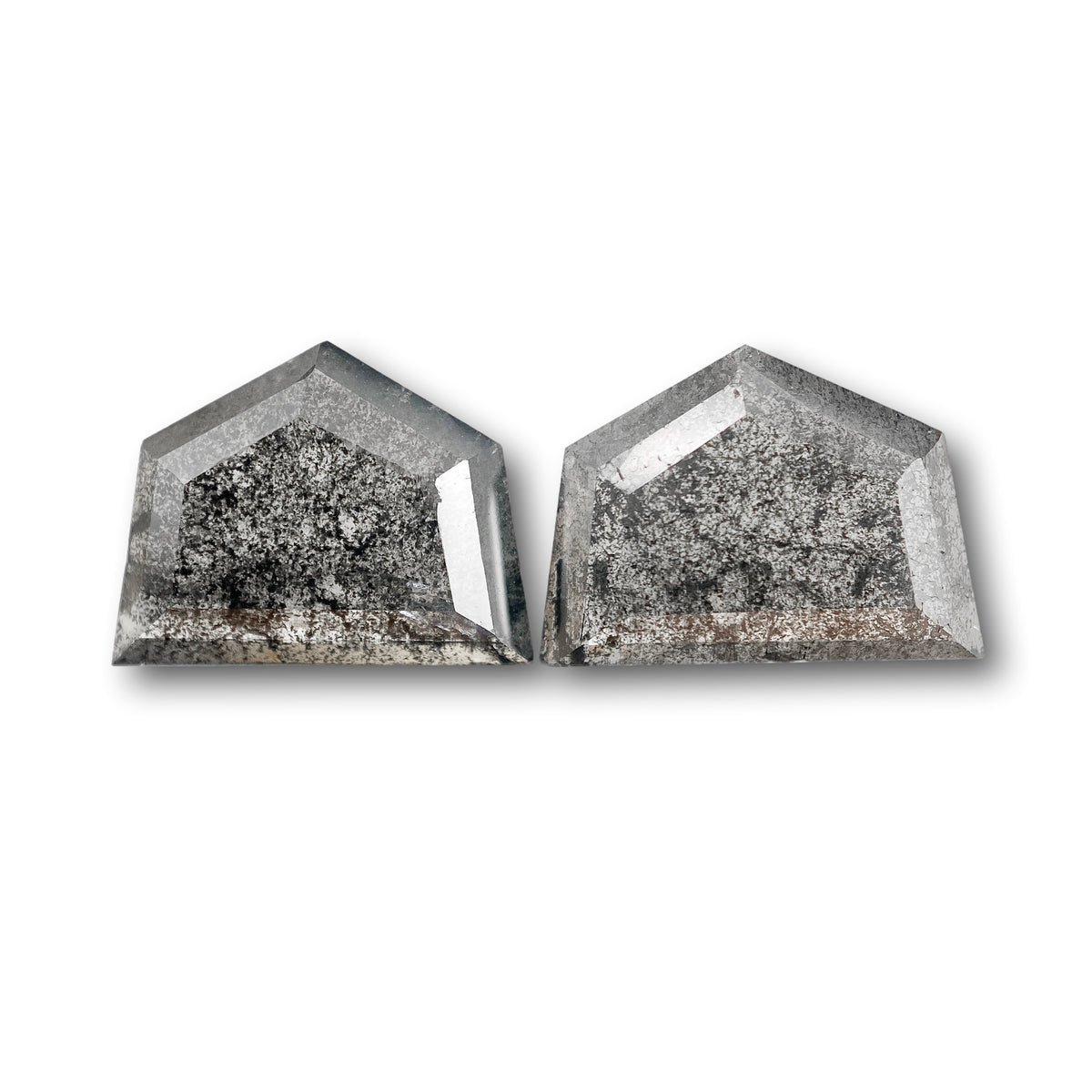2.90cttw | Rstc  Shield Shape Rose Cut Diamond Matched Pair - Modern Rustic Diamond