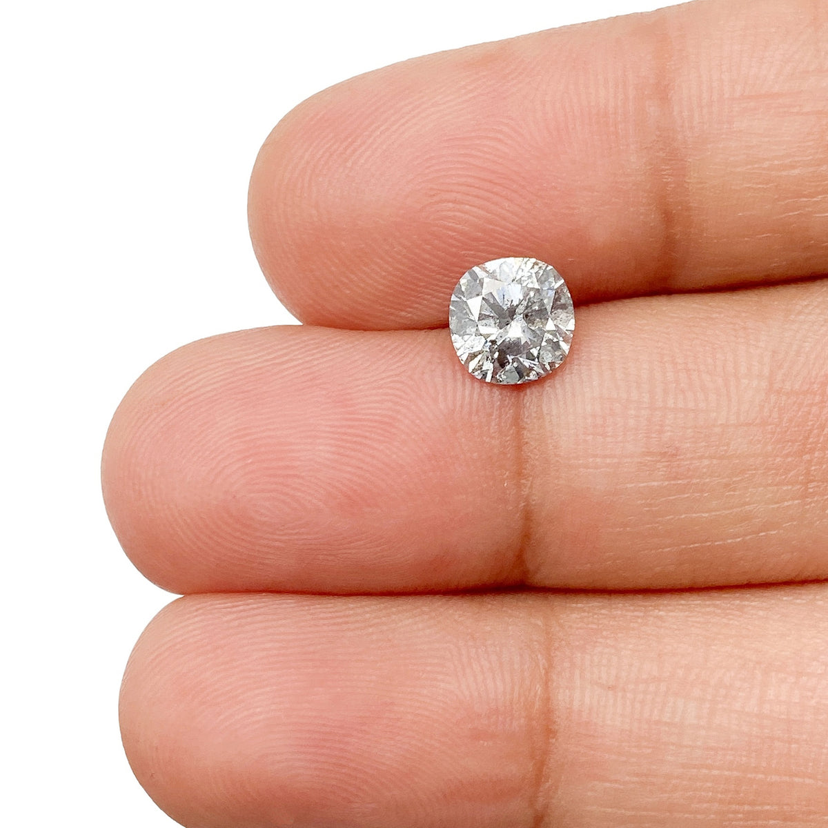 0.98ct | Salt & Pepper Cushion Shape Brilliant Cut Diamond