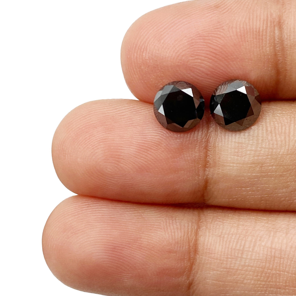 2.92cttw | Black Round Shape Brilliant Cut Diamond Matched Pair-Modern Rustic Diamond