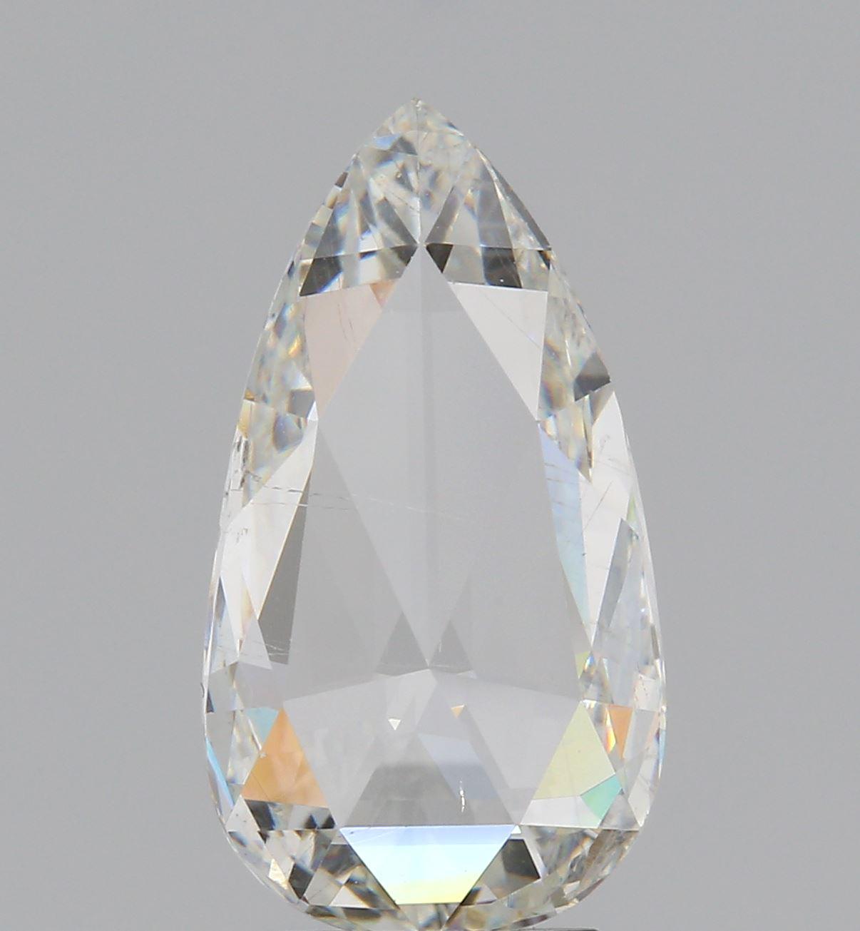 2.93ct | H/VS2 Pear Shape Rose Cut Diamond - Modern Rustic Diamond