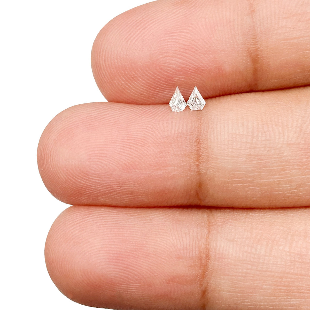0.10cttw | F-G SI Shield Shape Step Cut Diamond Matched Pair - Modern Rustic Diamond