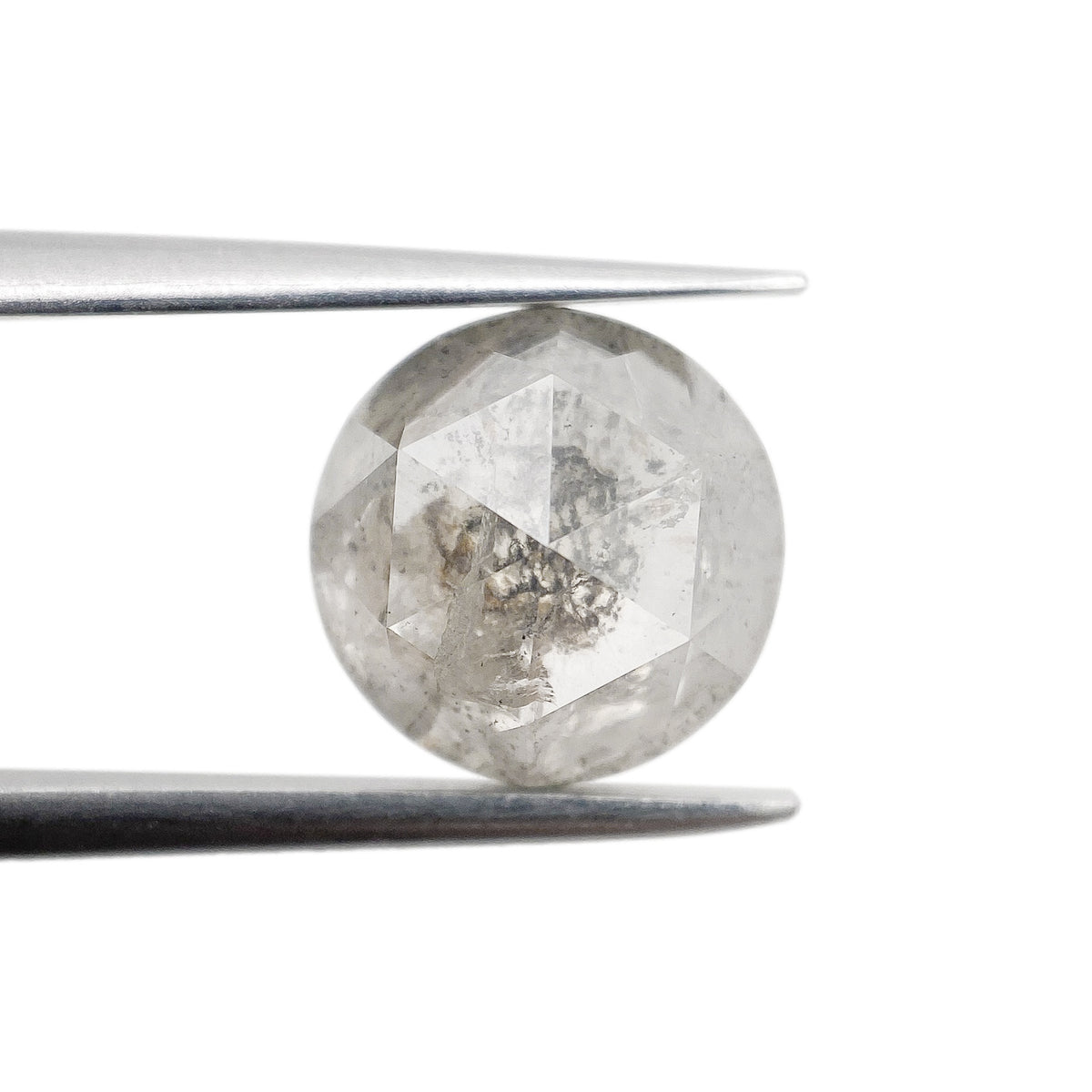 2.95ct | Salt & Pepper Round Shape Rose Cut Diamond - Modern Rustic Diamond