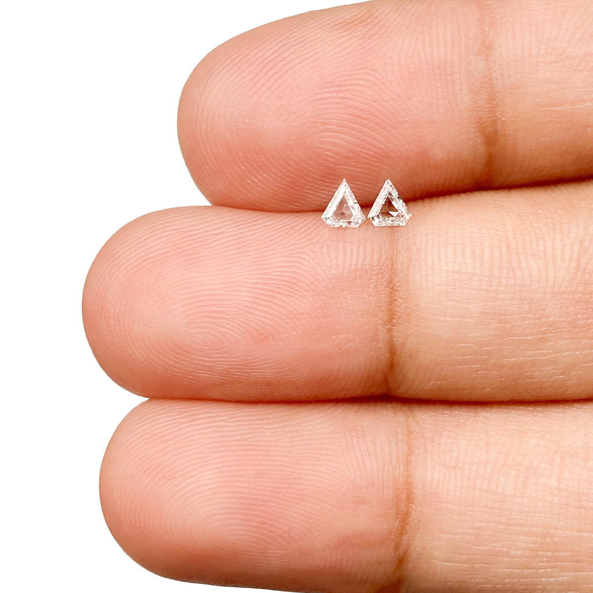0.14cttw | E-F VS-SI Shield Shape Step Cut Diamond Matched Pair - Modern Rustic Diamond