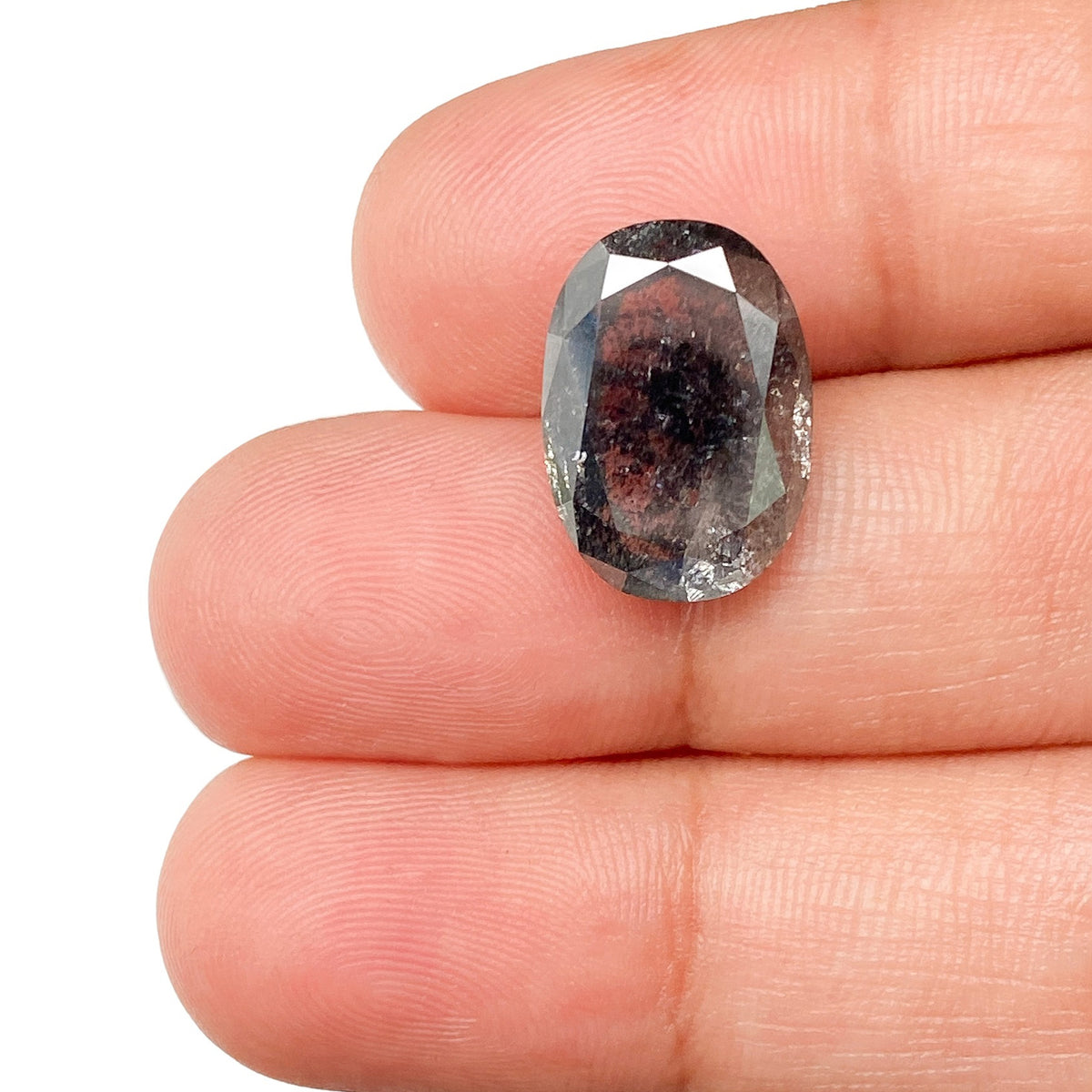 6.73ct | Salt & Pepper Oval Shape Brilliant Cut Diamond