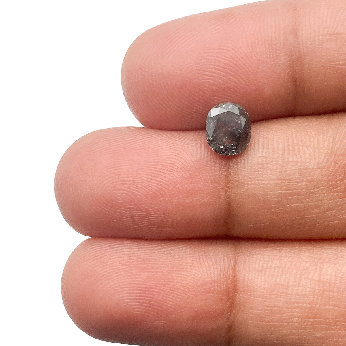 0.89ct | Salt & Pepper Cushion Shape Brilliant Cut Diamond