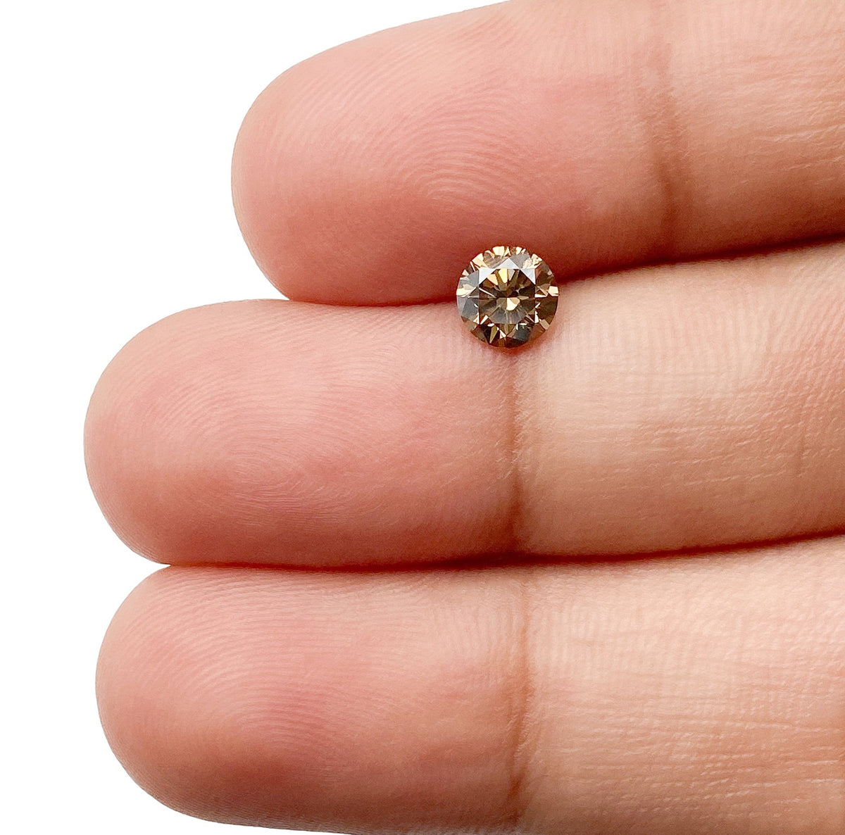 0.48ct | Cognac VS-VVS Round Shape Brilliant Cut Diamond - Modern Rustic Diamond