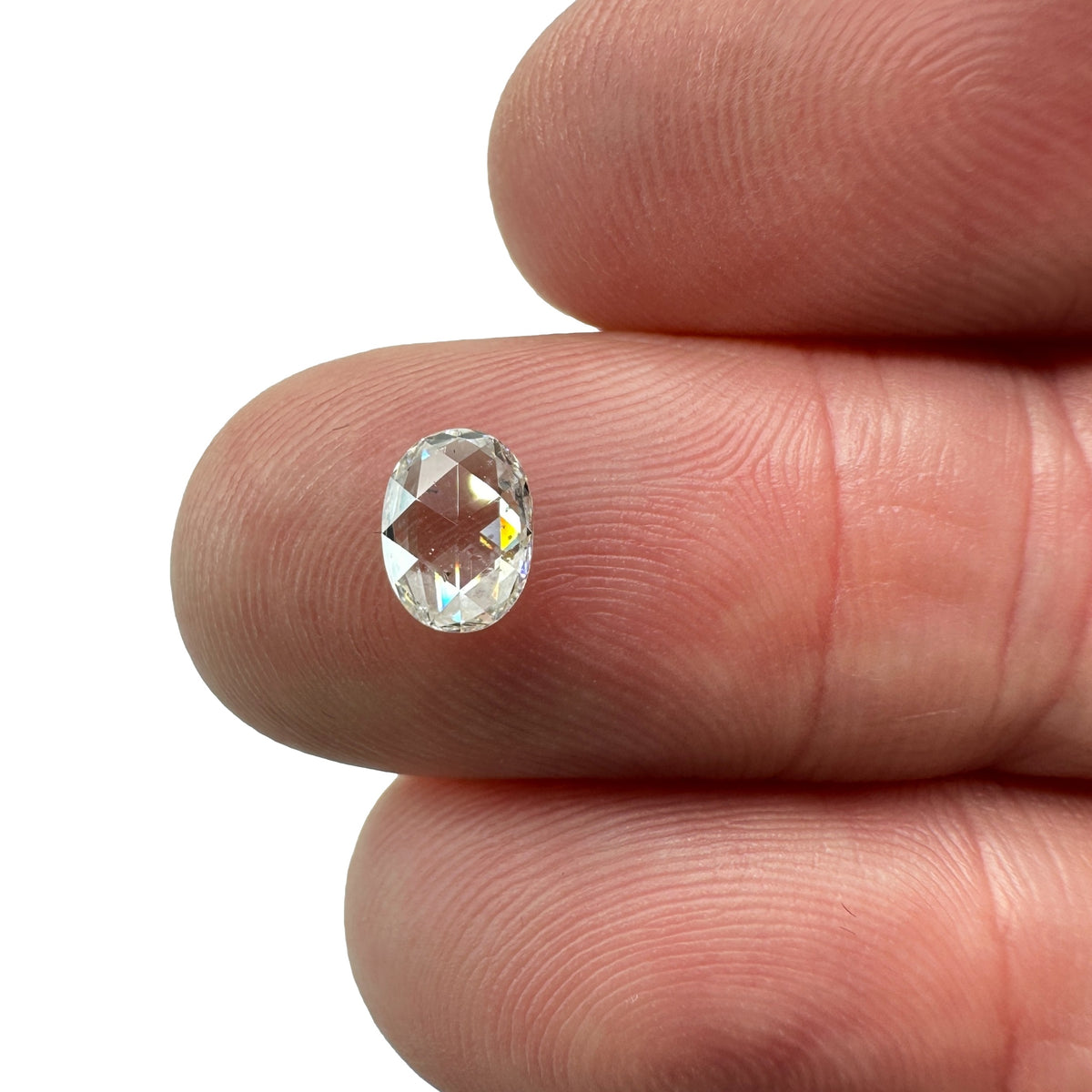 0.76ct | E-F/SI Oval Shape Rose Cut Diamond - Modern Rustic Diamond