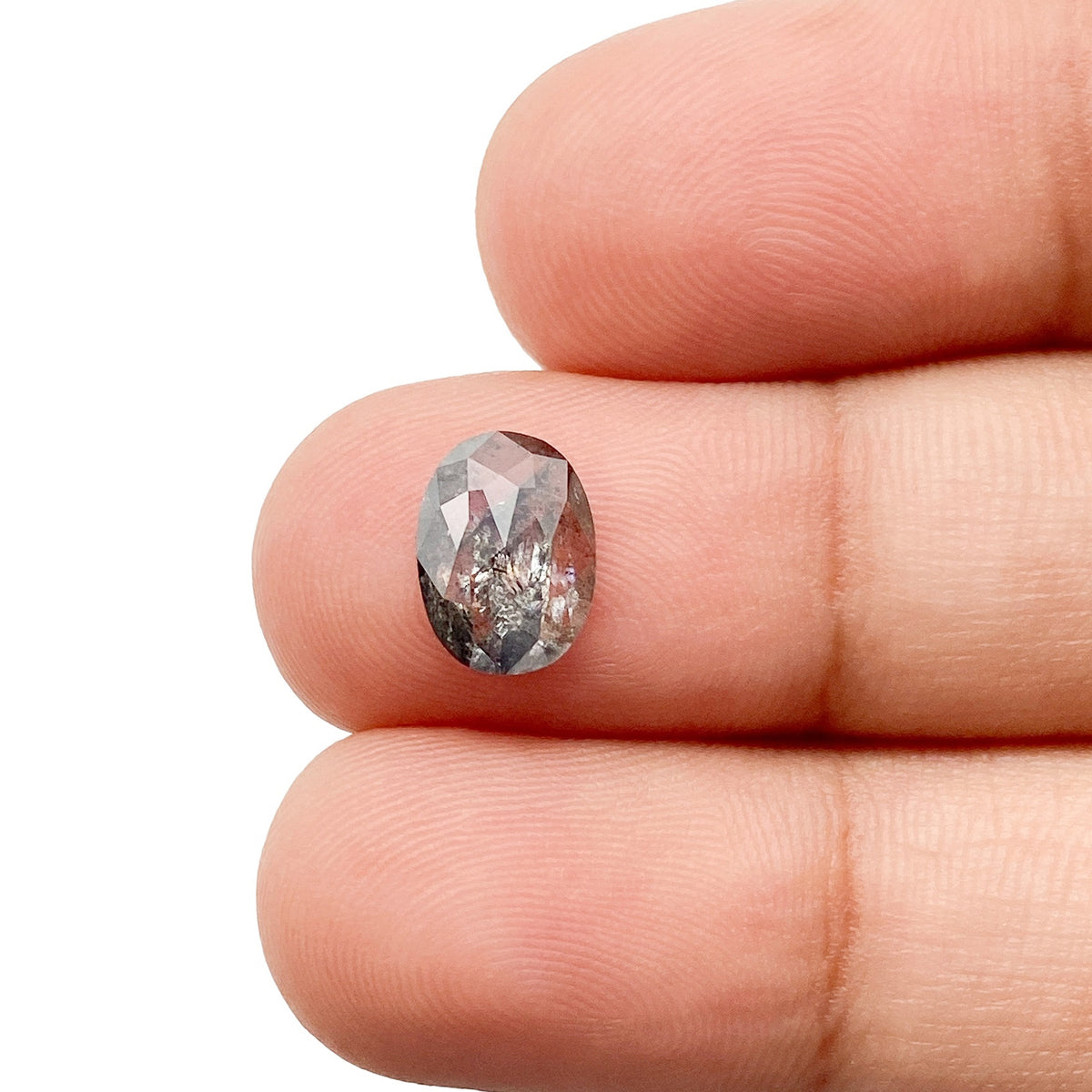 1.38ct | Salt & Pepper Oval Shape Rose Cut Diamond