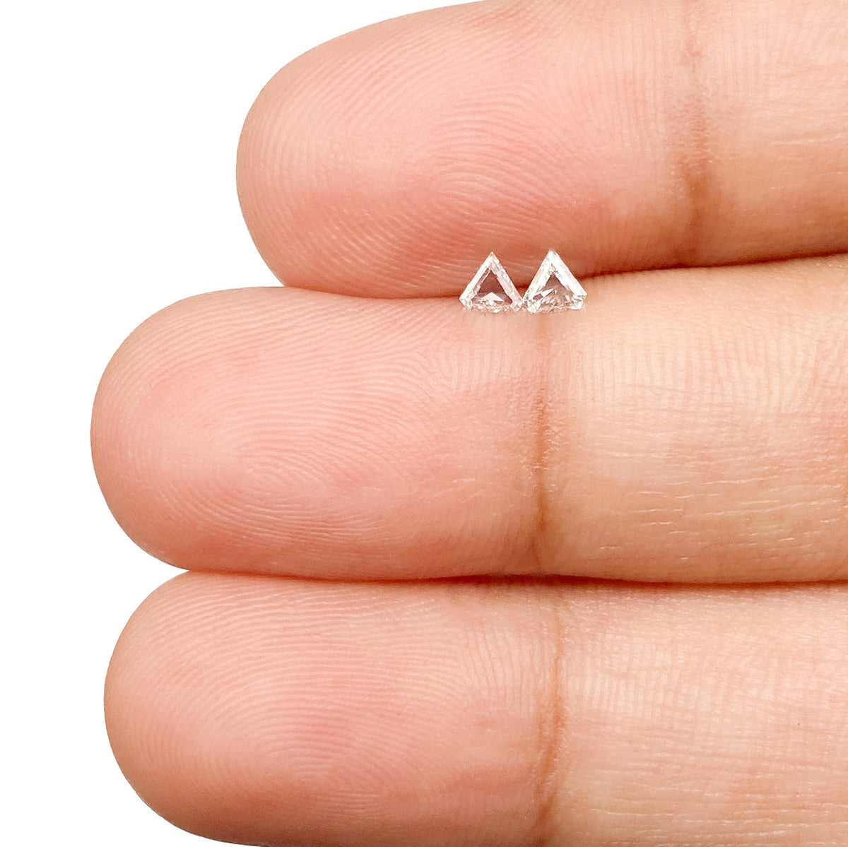 0.11cttw | G-H SI Shield Shape Step Cut Diamond Matched Pair - Modern Rustic Diamond