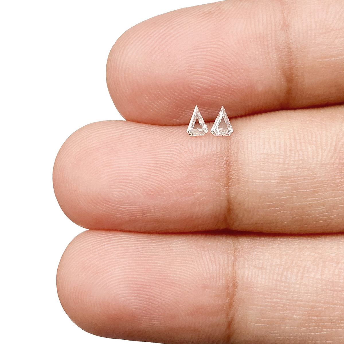 0.14cttw | H-I VS Shield Shape Step Cut Diamond Matched Pair - Modern Rustic Diamond