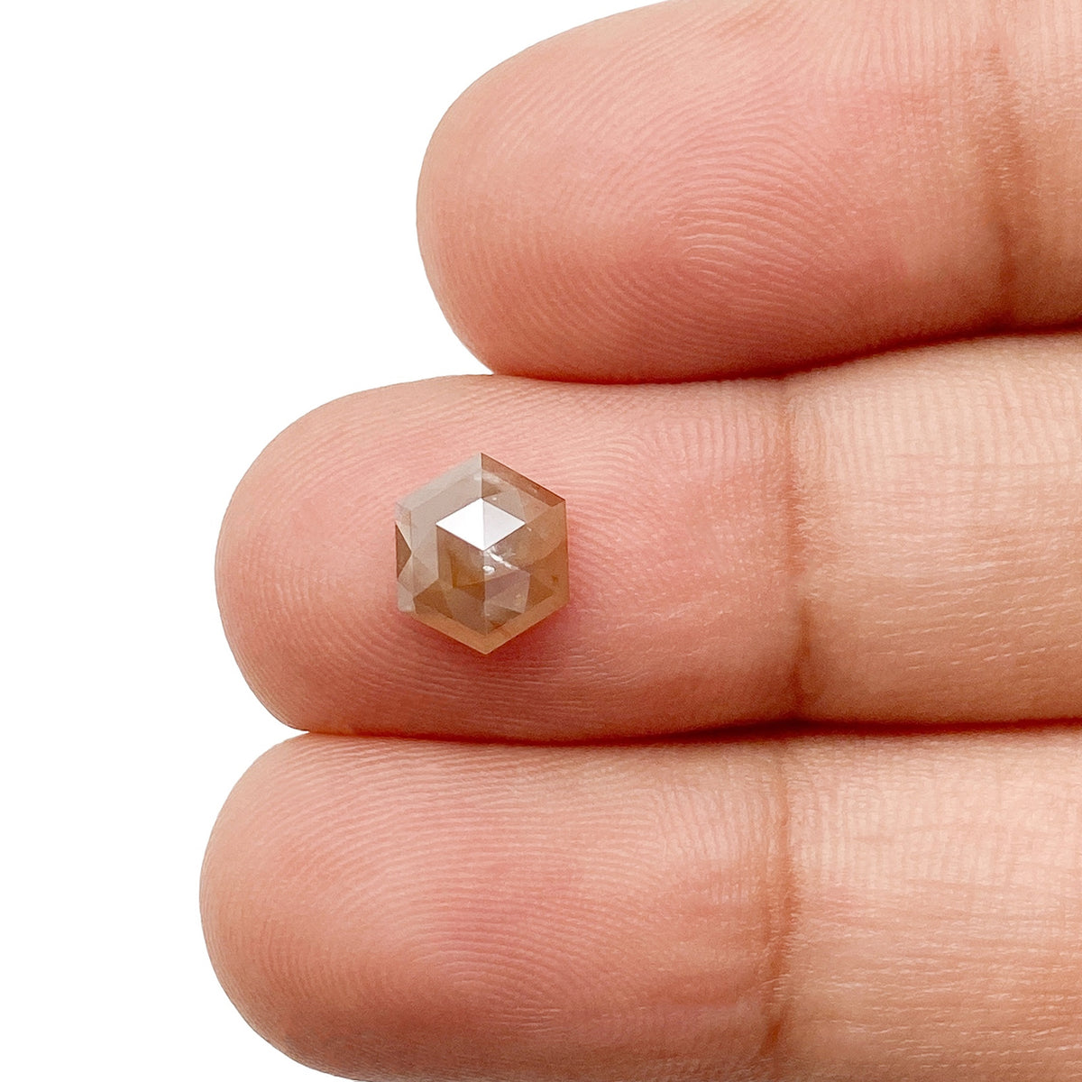1.41ct | Rustic Brownish Red Hexagon Shape Step Cut Diamond
