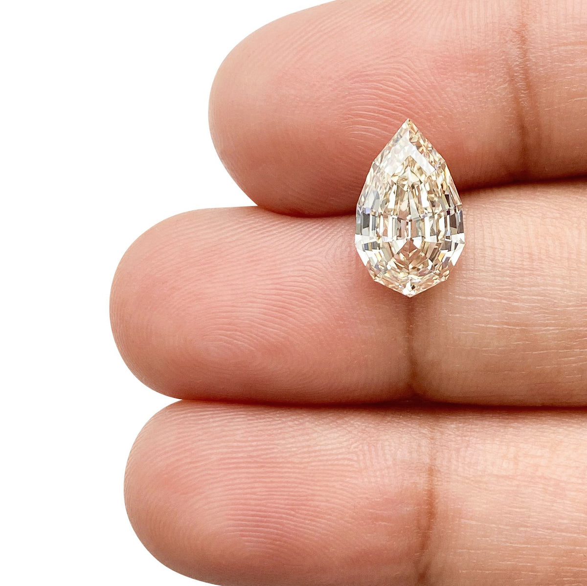 2.38ct | N/VS1 Pear Shape Lattice Cut Diamond (GIA) - Modern Rustic Diamond