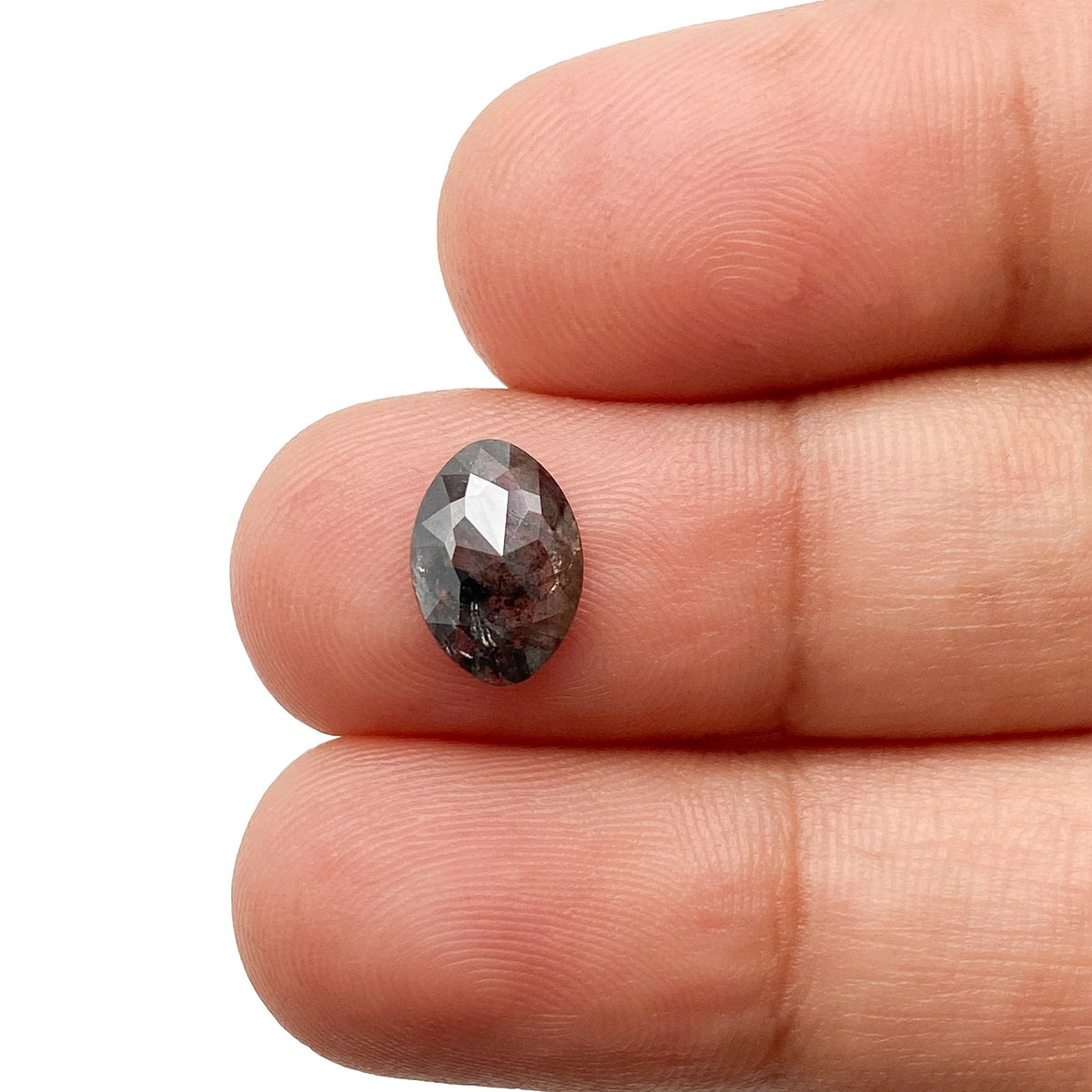 1.16ct | Salt & Pepper Oval Shape Rose Cut Diamond