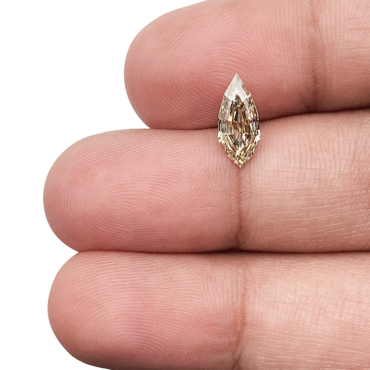 0.84ct | Fancy Light Brownish Yellow VS2 Pear Shape Lattice Cut Diamond (GIA) - Modern Rustic Diamond