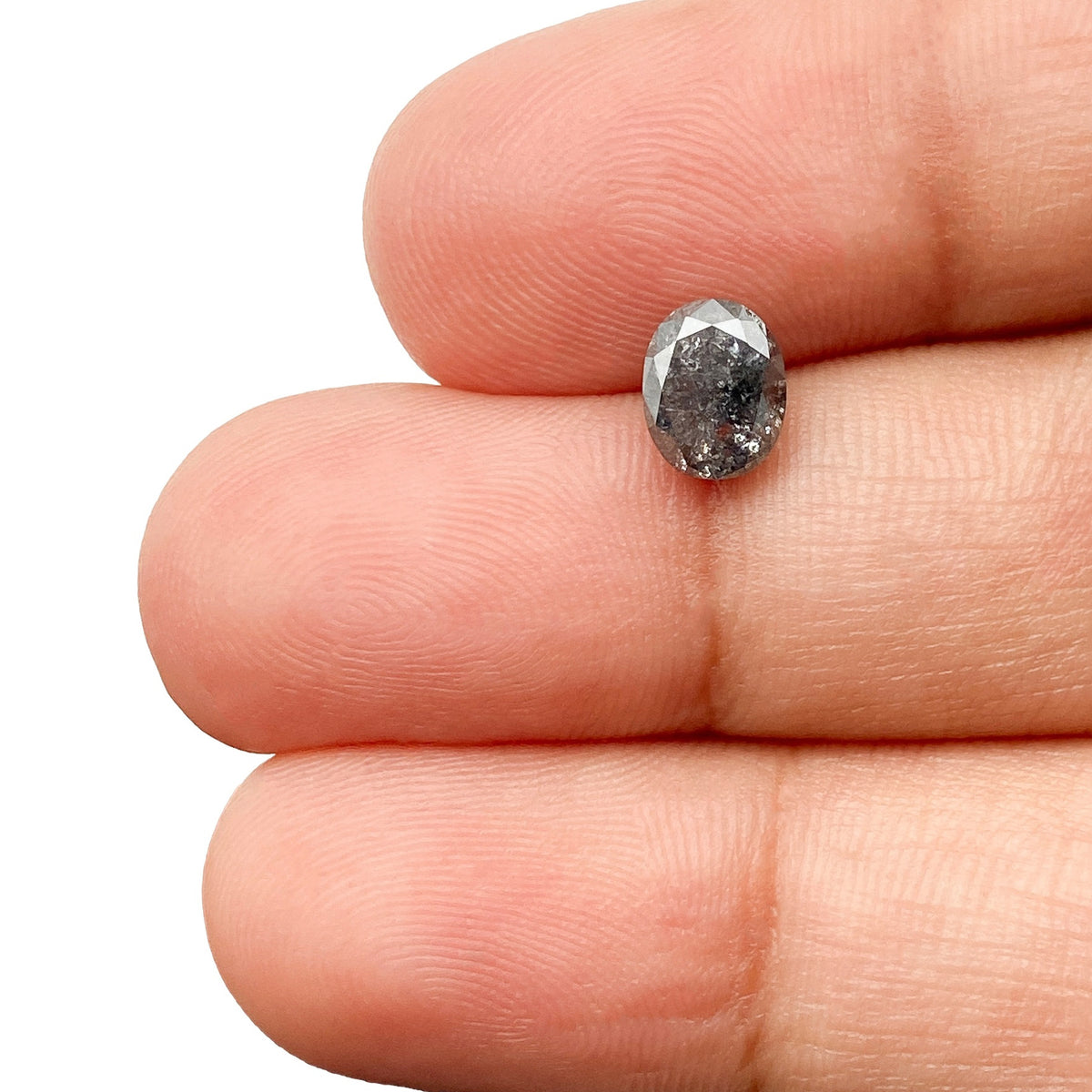 1.10ct | Salt & Pepper Oval Shape Brilliant Cut Diamond