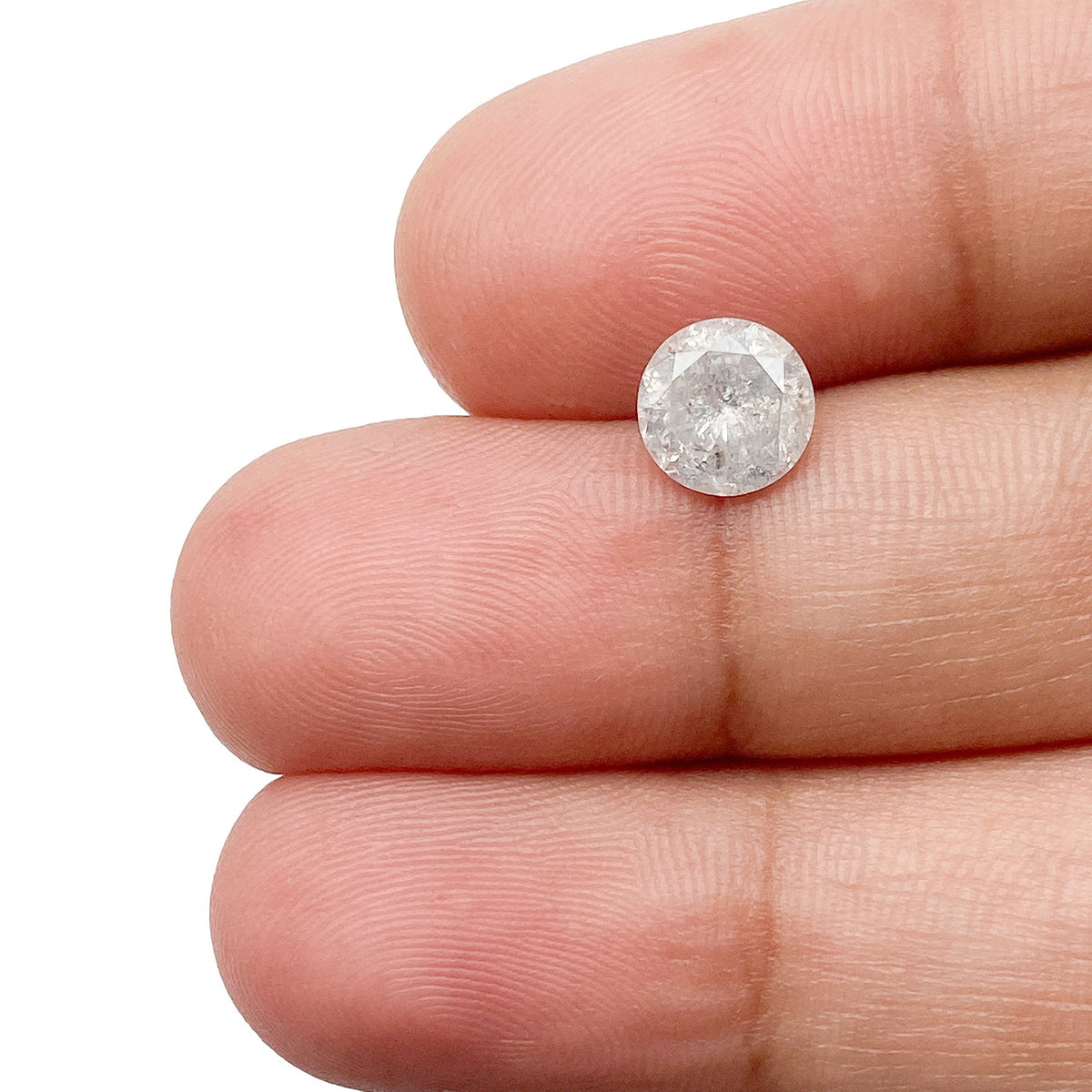 1.05ct | Salt & Pepper Round Shape Brilliant Cut Diamond