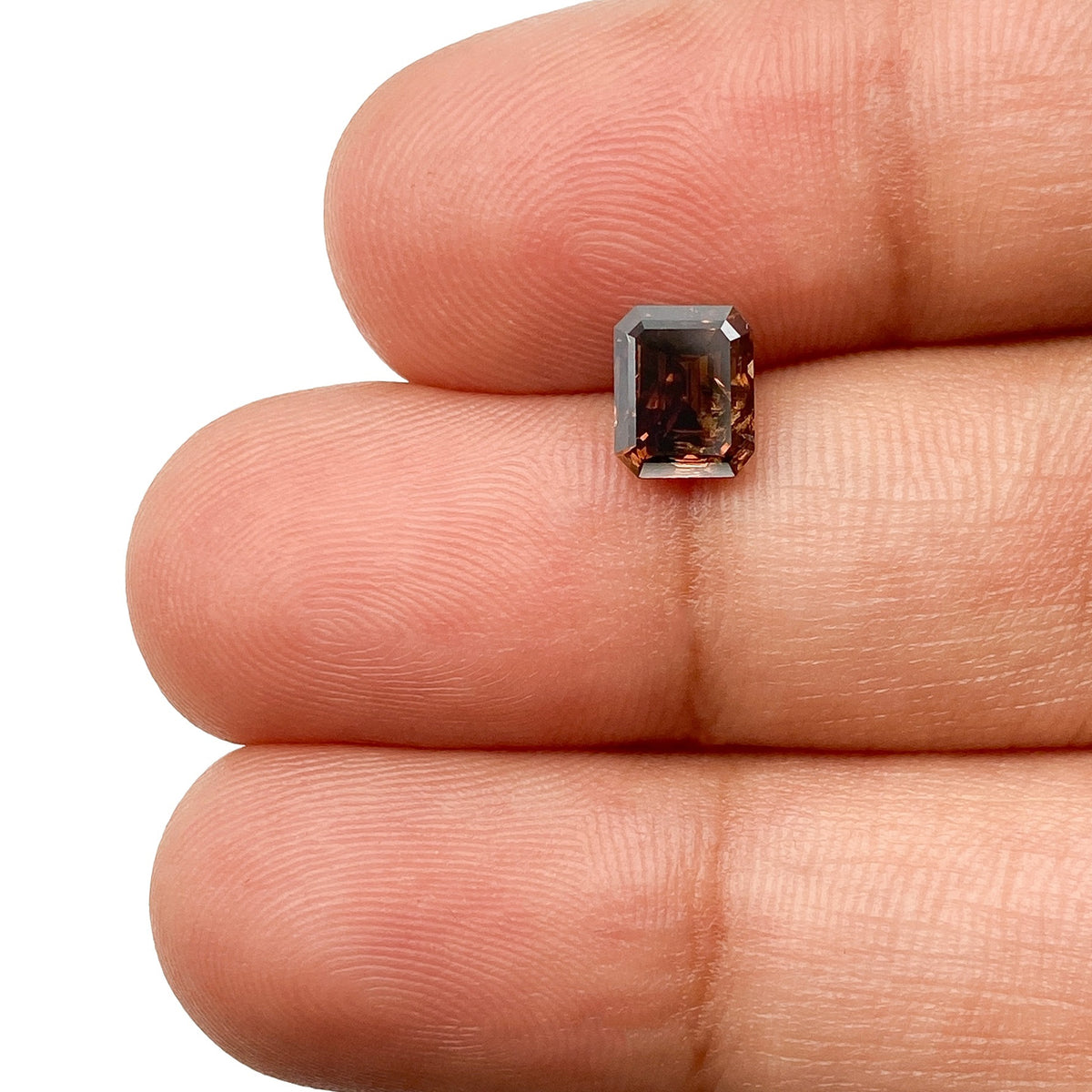 1.04ct | Cognac SI2 Emerald Shape Step Cut Diamond - Modern Rustic Diamond