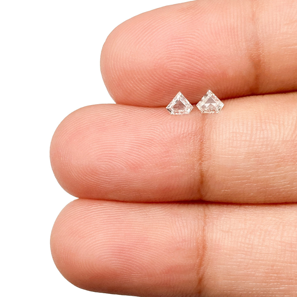 0.20cttw | H-I VS Shield Shape Step Cut Diamond Matched Pair - Modern Rustic Diamond