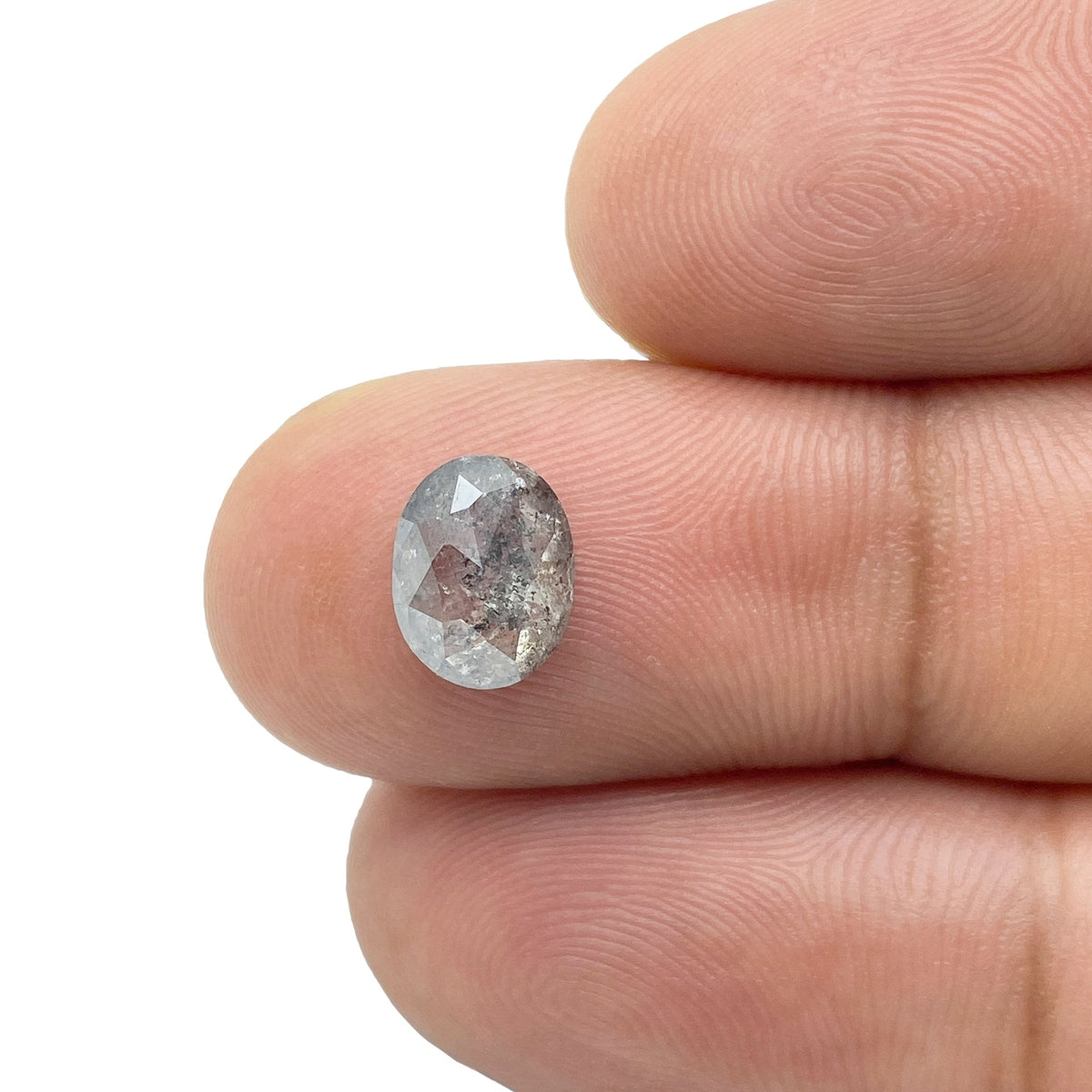 1.65ct | Salt & Pepper Oval Shape Rose Cut Diamond