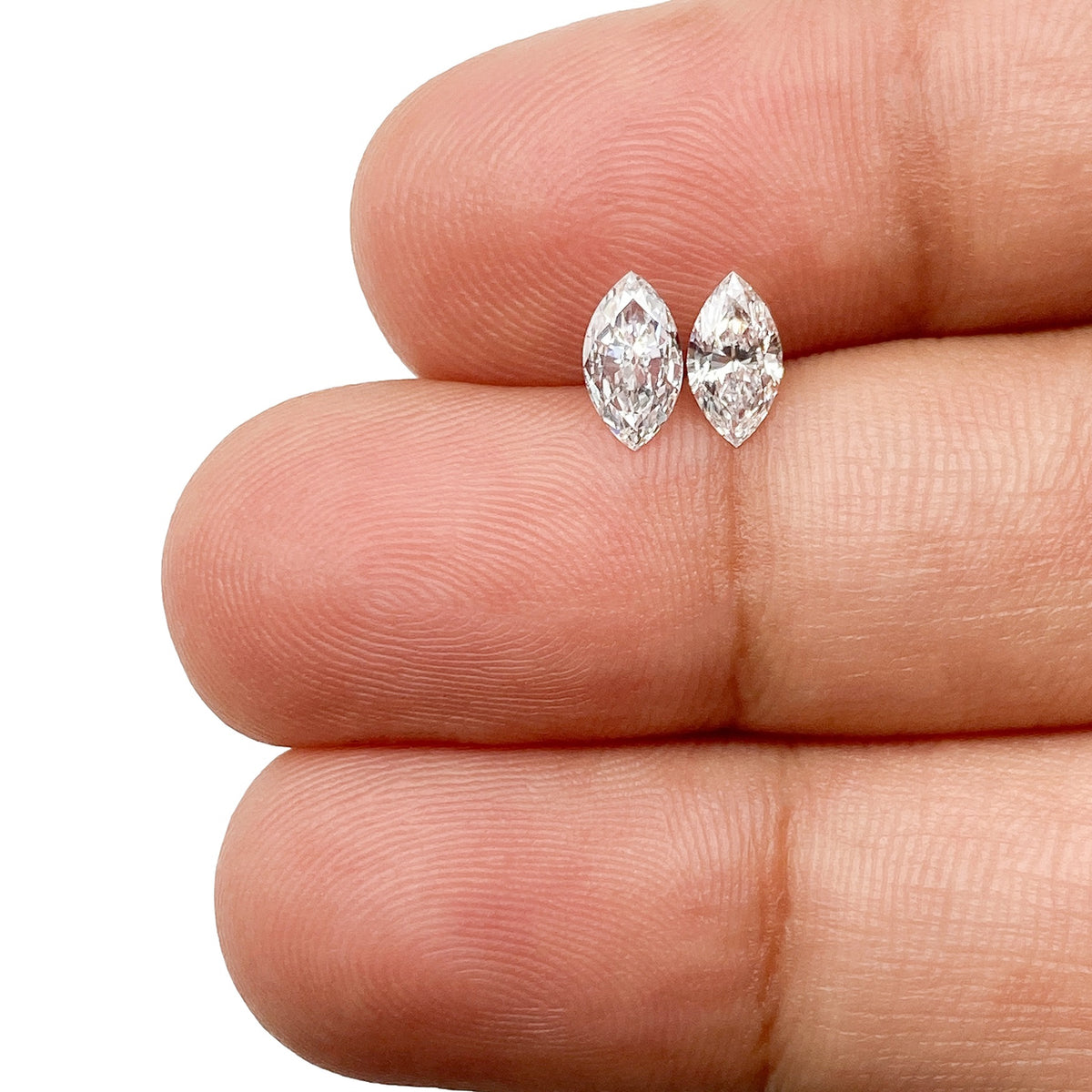 0.52cttw | F VS2 Marquise Shape Brilliant Cut Diamond Matched Pair - Modern Rustic Diamond