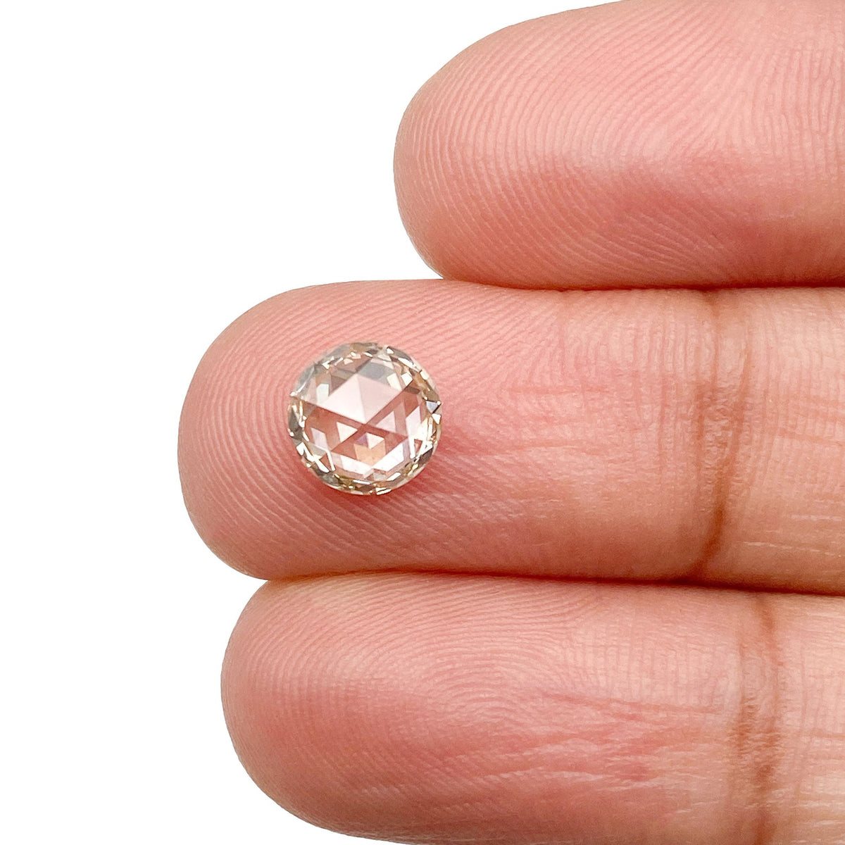 0.88ct | Champagne VS2 Round Shape Rose Cut Diamond - Modern Rustic Diamond