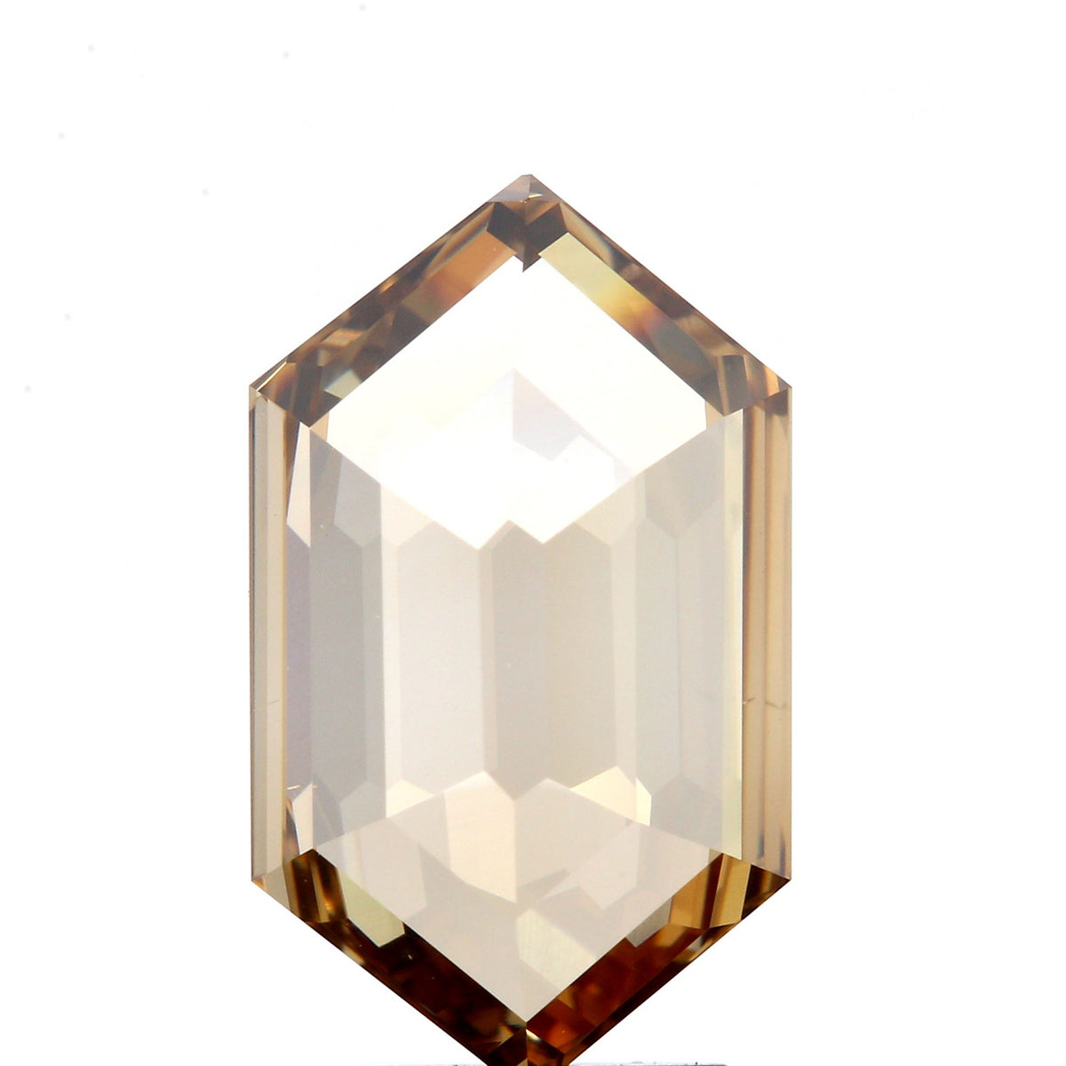 3.00ct | Champagne VS2 Hexagon Shape Step Cut Diamond (GIA)