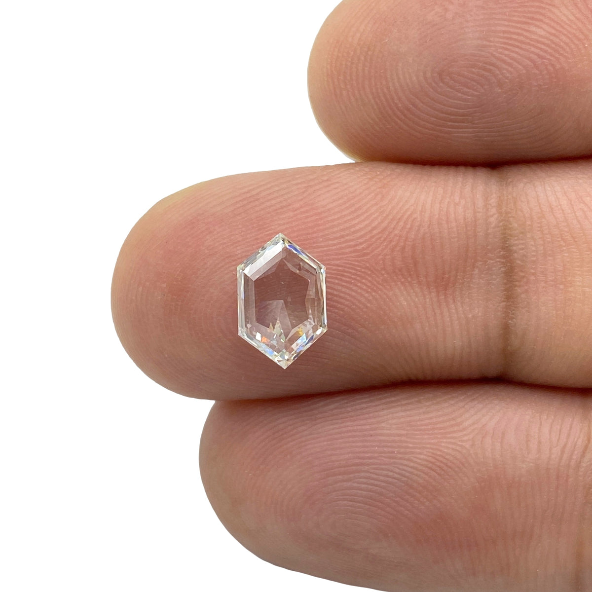 1.00ct | F-G/SI Hexagon Shape Rose Cut Diamond - Modern Rustic Diamond