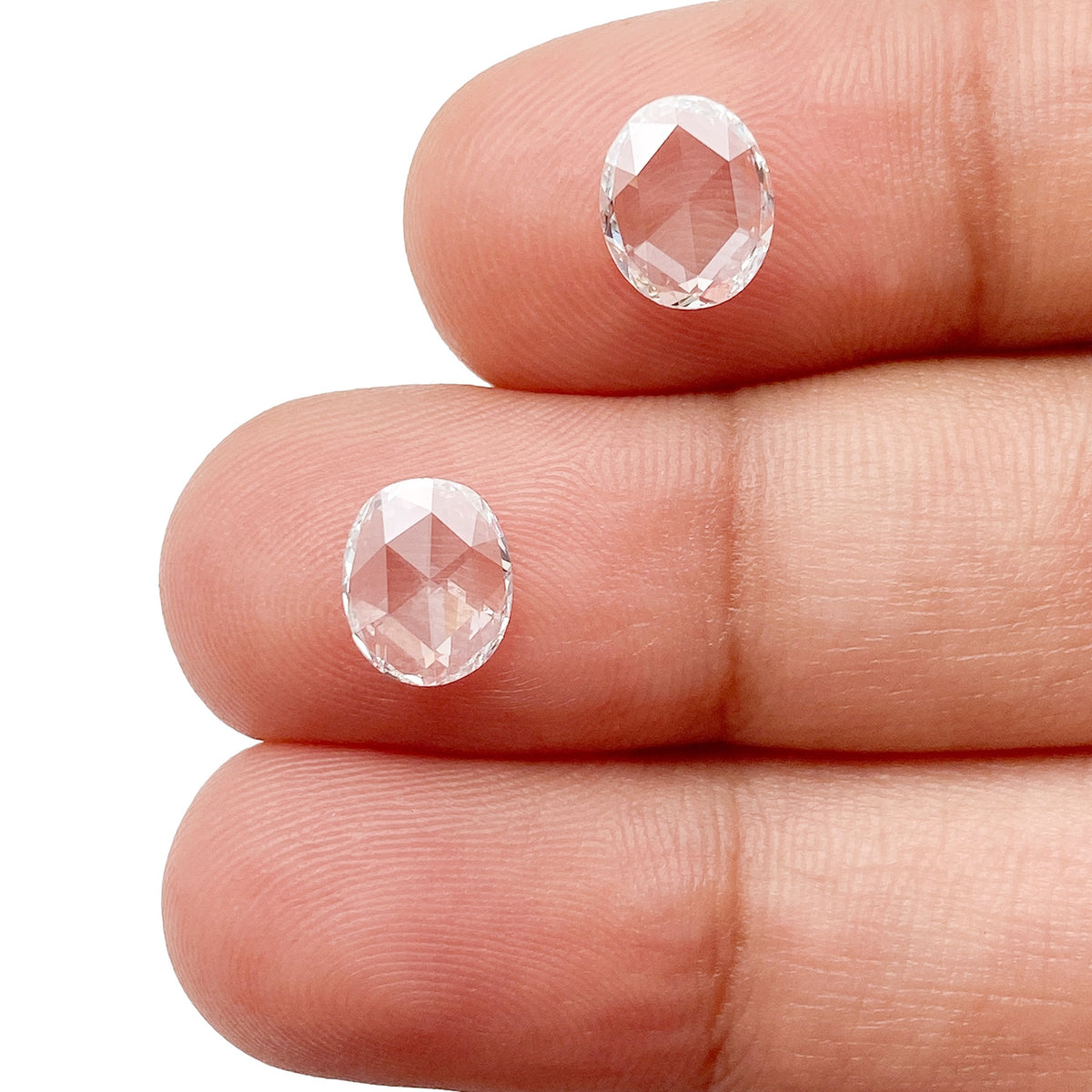 1.26cttw | D-E VVS Oval Shape Rose Cut Diamond Matched Pair