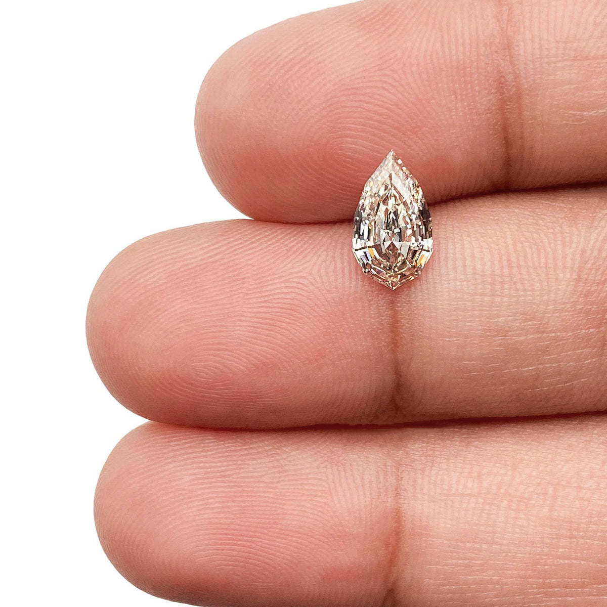 1.06ct | L/SI1 Pear Shape Lattice Cut Diamond (GIA) - Modern Rustic Diamond