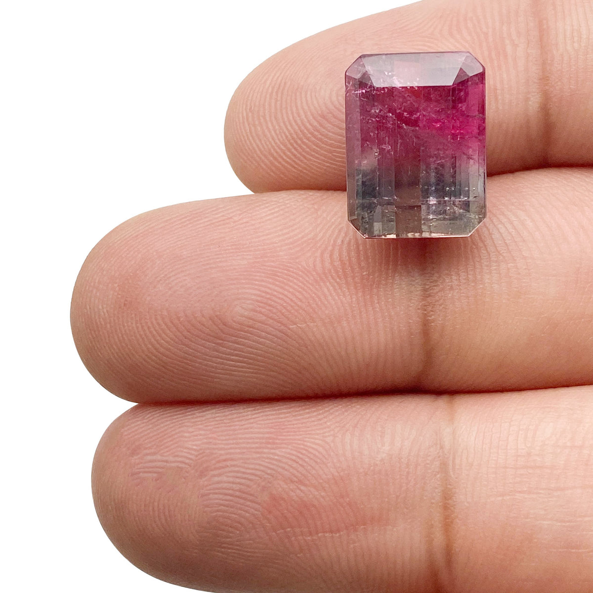 8.17ct |  Emerald Shape Step Cut Tourmaline - Modern Rustic Diamond