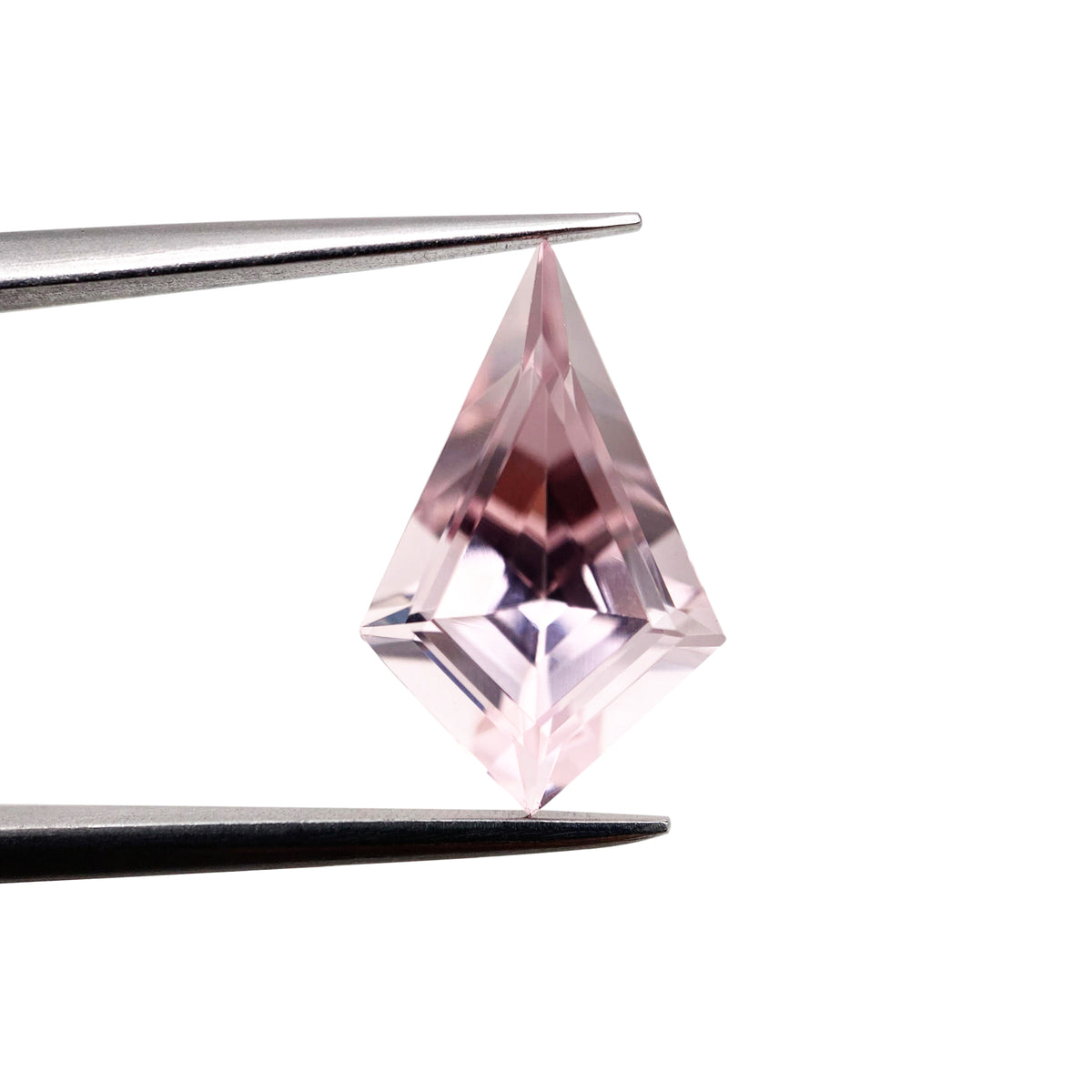 3.01ct |  Kite Shape Step Cut Morganite - Modern Rustic Diamond