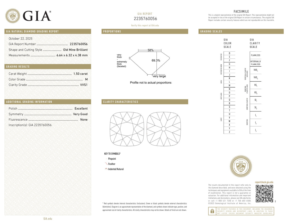 3.01cttw | M VS2-VVS1 Cushion Shape Old Mine Cut Diamond Matched Pair (GIA) - Modern Rustic Diamond