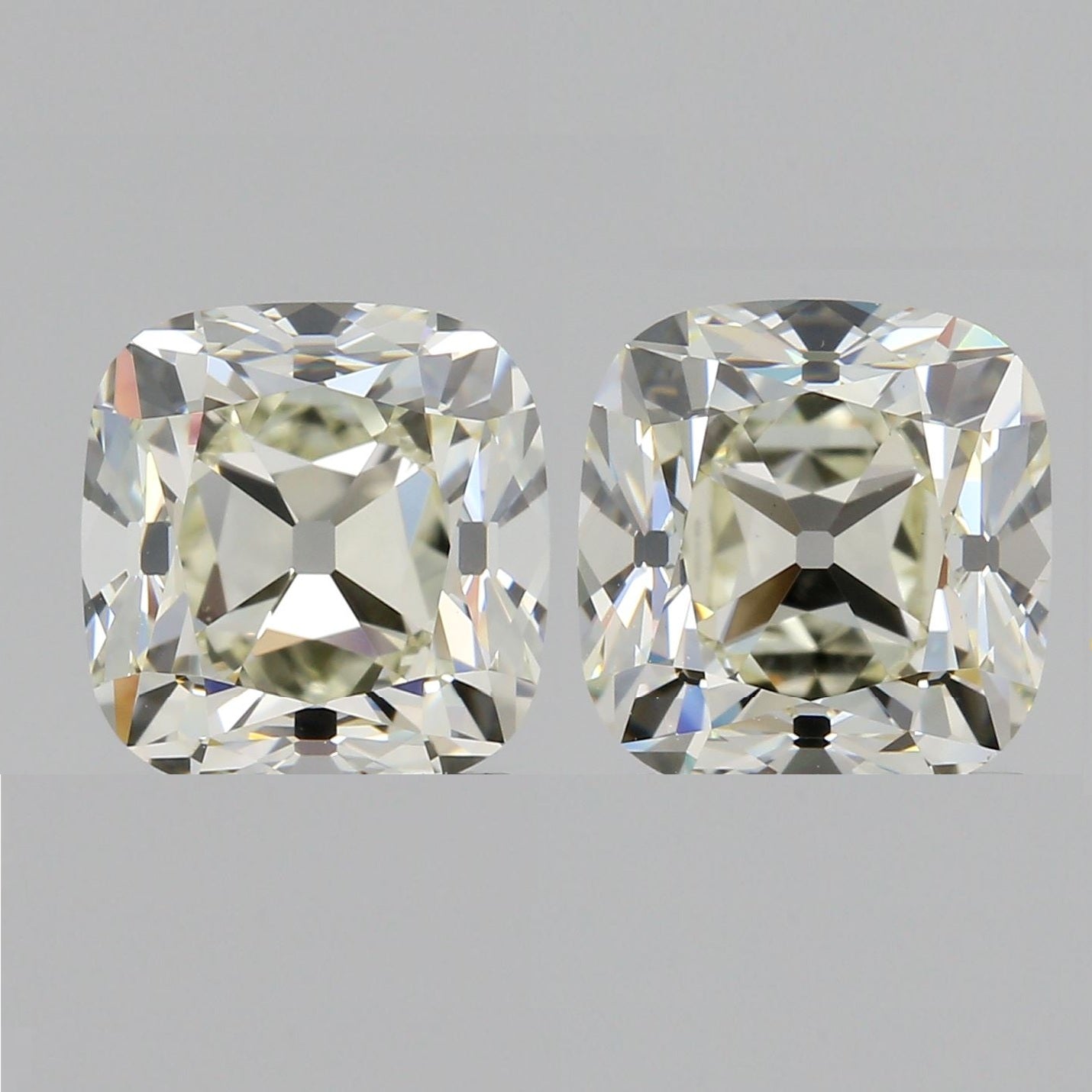 3.01cttw | M VS2-VVS1 Cushion Shape Old Mine Cut Diamond Matched Pair (GIA) - Modern Rustic Diamond