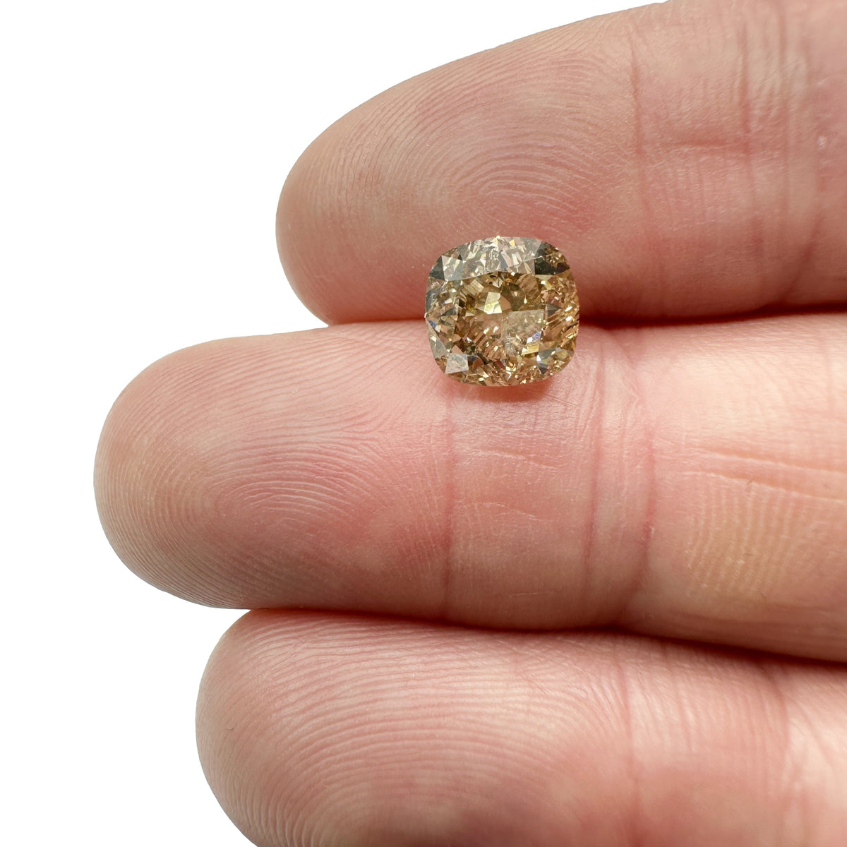 3.02ct | Champagne VS-SI Cushion Shape Brilliant Cut Diamond - Modern Rustic Diamond
