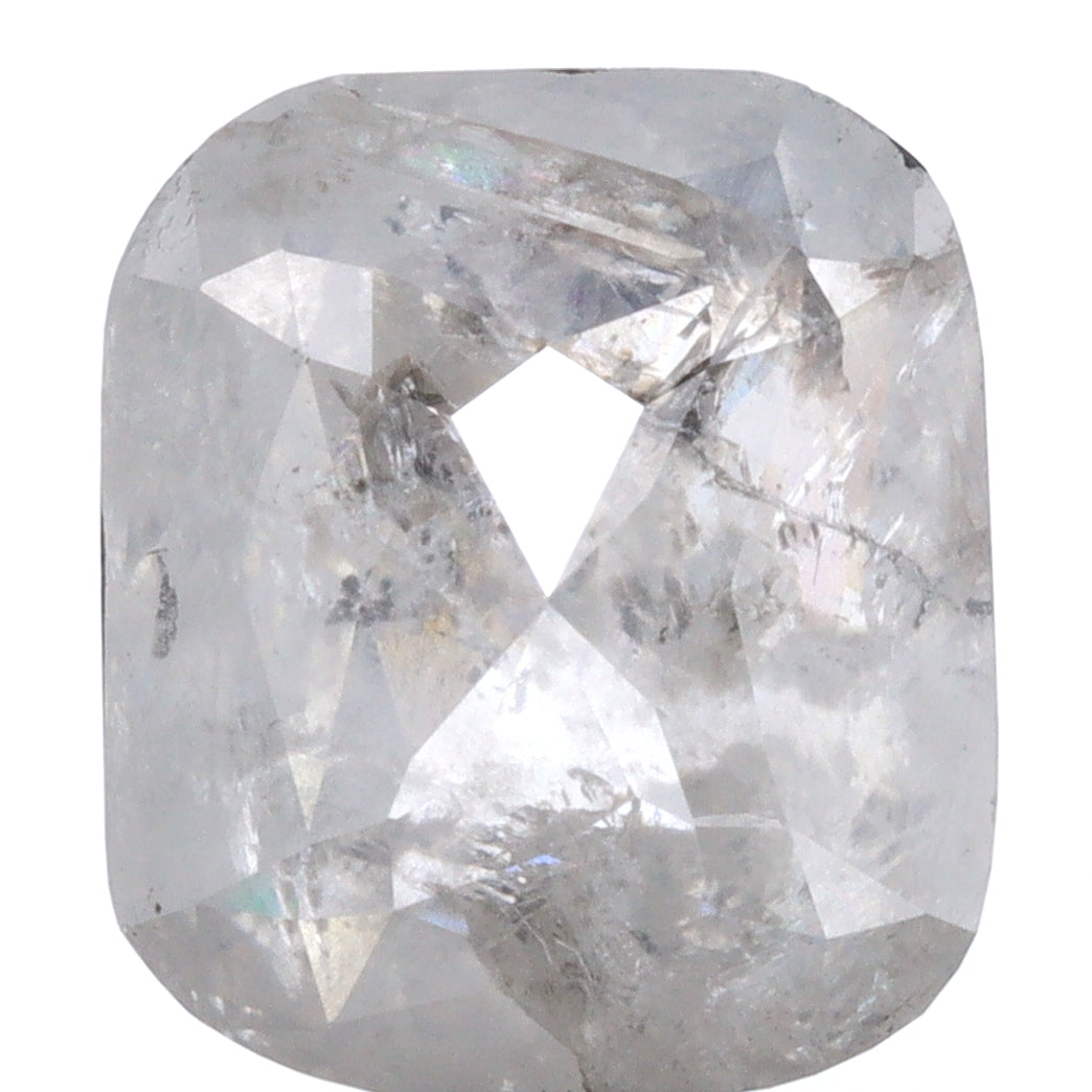 3.05ct | Salt & Pepper Cushion Shape Rose Cut Diamond - Modern Rustic Diamond