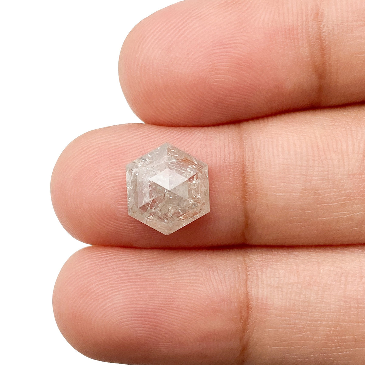 3.06ct | Rustic Hexagon Shape Rose Cut Diamond - Modern Rustic Diamond