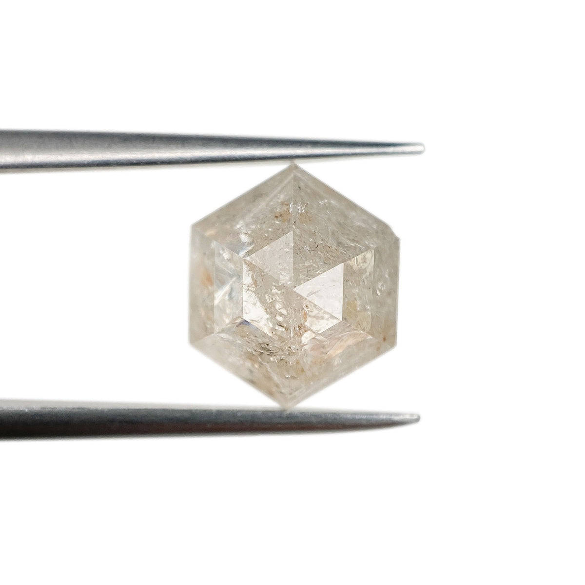 3.06ct | Rustic Hexagon Shape Rose Cut Diamond - Modern Rustic Diamond